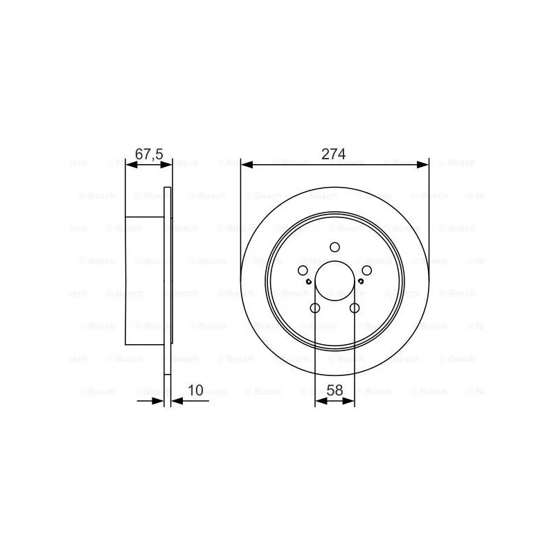 Jeu de 2 disques de frein arrière BOSCH 0 986 479 A82