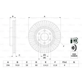 Jeu de 2 disques de frein avant BOSCH 0 986 479 E35