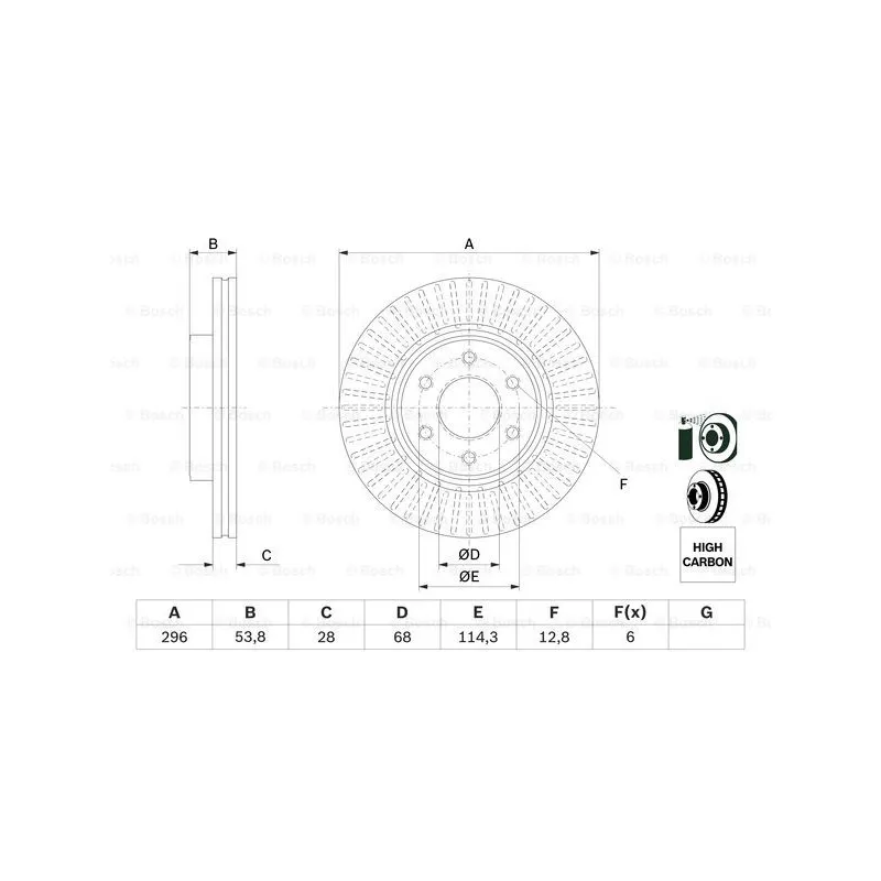 Jeu de 2 disques de frein avant BOSCH 0 986 479 E35