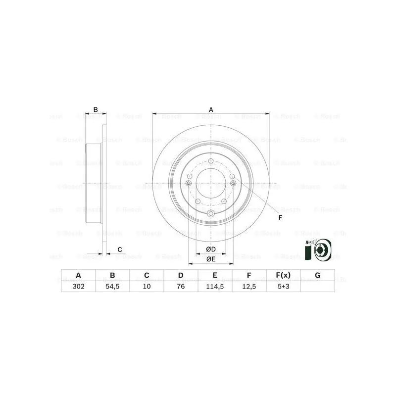 Jeu de 2 disques de frein arrière BOSCH 0 986 479 E45