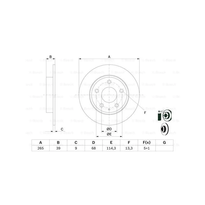 Jeu de 2 disques de frein avant BOSCH 0 986 479 E54
