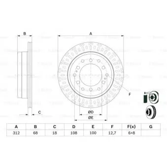 Jeu de 2 disques de frein avant BOSCH 0 986 479 F07
