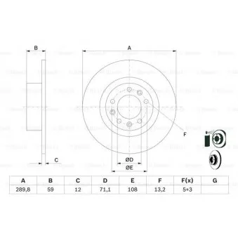 Jeu de 2 disques de frein avant BOSCH 0 986 479 F08