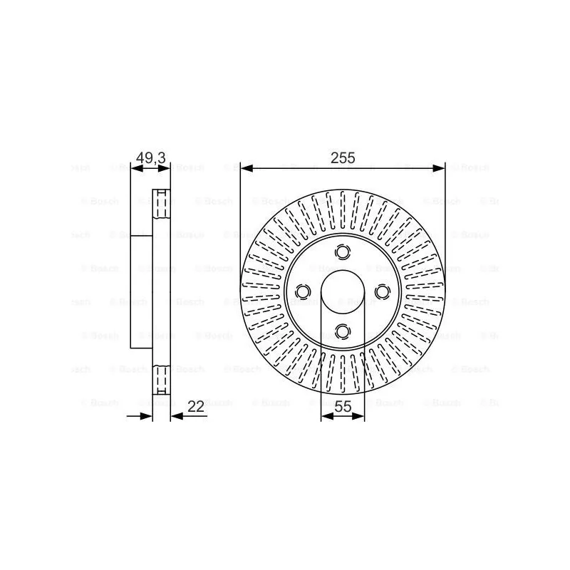 Jeu de 2 disques de frein avant BOSCH 0 986 479 T11