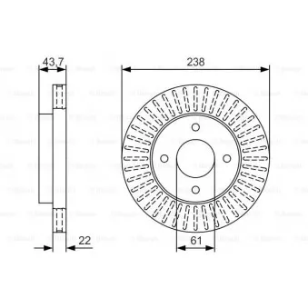 Jeu de 2 disques de frein avant BOSCH 0 986 479 T42
