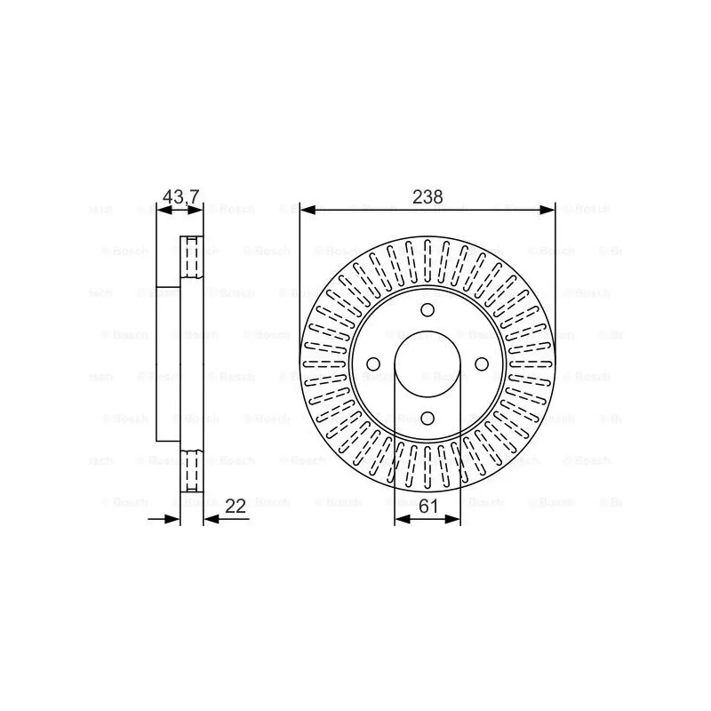 Jeu de 2 disques de frein avant BOSCH 0 986 479 T42
