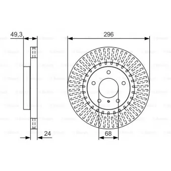 Jeu de 2 disques de frein avant BOSCH 0 986 479 T44