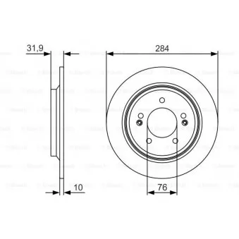 Jeu de 2 disques de frein arrière BOSCH 0 986 479 V09