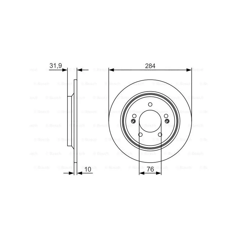 Jeu de 2 disques de frein arrière BOSCH 0 986 479 V09