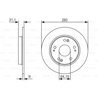 Jeu de 2 disques de frein arrière BOSCH