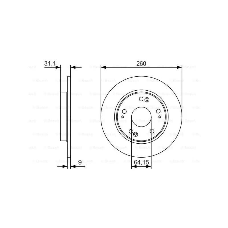Jeu de 2 disques de frein arrière BOSCH 0 986 479 V21