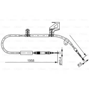 Tirette à câble, frein de stationnement BOSCH 1 987 477 604