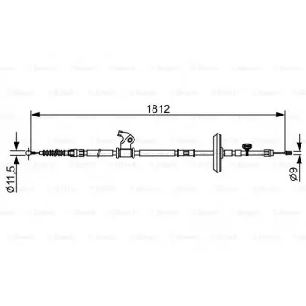 Tirette à câble, frein de stationnement BOSCH 1 987 482 503