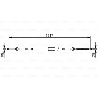 Tirette à câble, frein de stationnement BOSCH 1 987 482 639