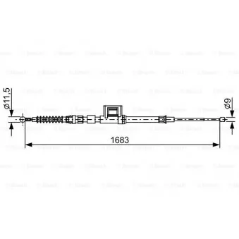 Tirette à câble, frein de stationnement BOSCH 1 987 482 645