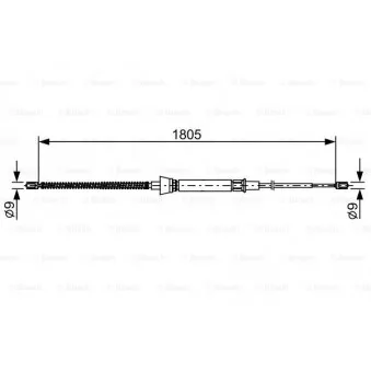 Tirette à câble, frein de stationnement BOSCH 1 987 482 646