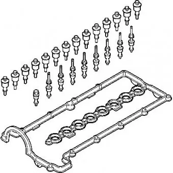 Jeu de joints d'étanchéité, couvercle de culasse ELRING 166.260