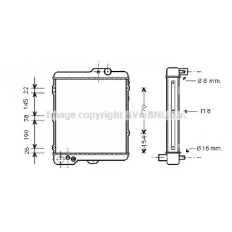 Radiateur, refroidissement du moteur AVA QUALITY COOLING AI2002
