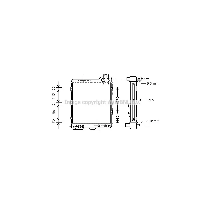 Radiateur, refroidissement du moteur AVA QUALITY COOLING AI2060