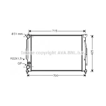 Radiateur, refroidissement du moteur AVA QUALITY COOLING AI2108