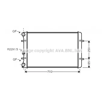 Radiateur, refroidissement du moteur AVA QUALITY COOLING AI2129