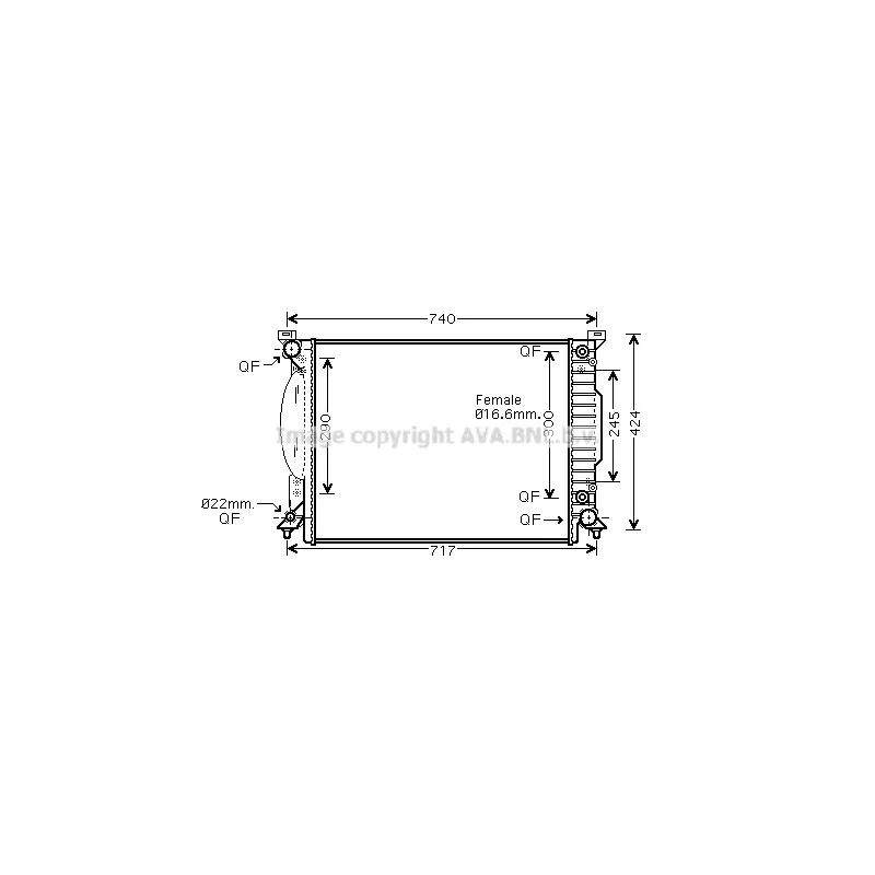 Radiateur, refroidissement du moteur AVA QUALITY COOLING AI2205