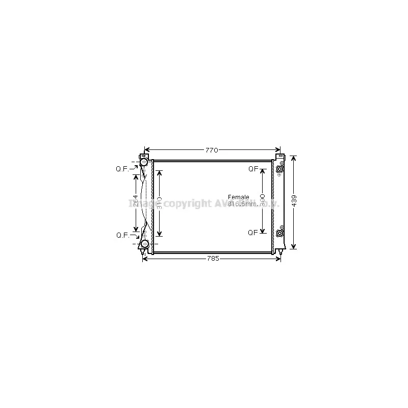 Radiateur, refroidissement du moteur AVA QUALITY COOLING AI2234