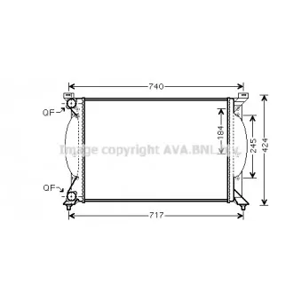 Radiateur, refroidissement du moteur AVA QUALITY COOLING AI2240