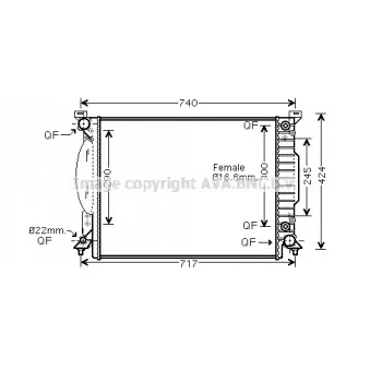 Radiateur, refroidissement du moteur AVA QUALITY COOLING AI2242