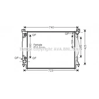 Radiateur, refroidissement du moteur AVA QUALITY COOLING AI2246