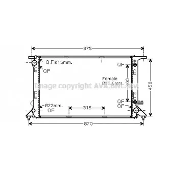 Radiateur, refroidissement du moteur AVA QUALITY COOLING AI2291