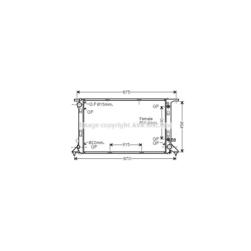 Radiateur, refroidissement du moteur AVA QUALITY COOLING AI2291