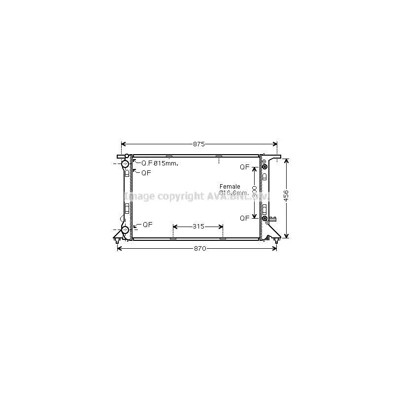 Radiateur, refroidissement du moteur AVA QUALITY COOLING AI2293