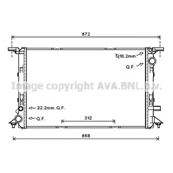 Radiateur, refroidissement du moteur AVA QUALITY COOLING AI2363