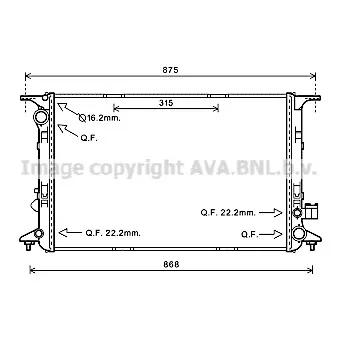 Radiateur, refroidissement du moteur AVA QUALITY COOLING AI2365
