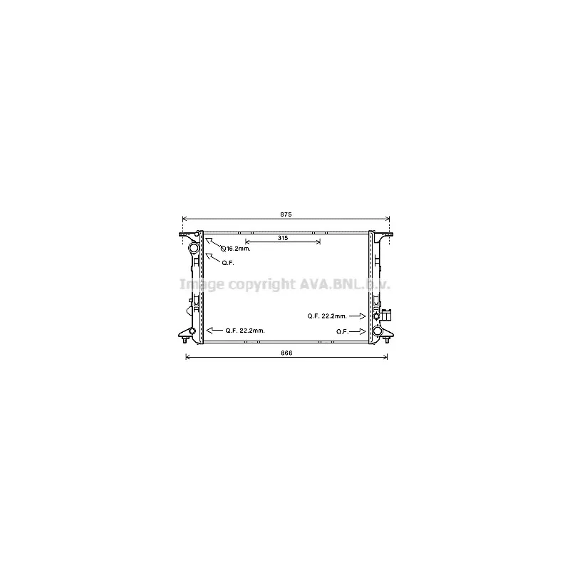 Radiateur, refroidissement du moteur AVA QUALITY COOLING AI2365
