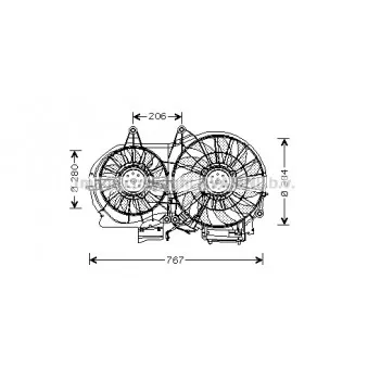 Ventilateur, refroidissement du moteur AVA QUALITY COOLING AI7506