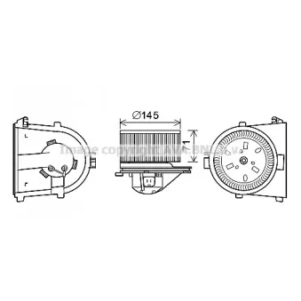 Moteur électrique, pulseur d'air habitacle AVA QUALITY COOLING AI8376