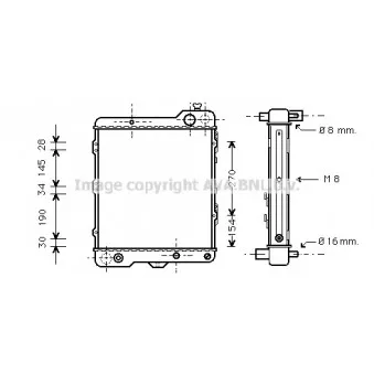 Radiateur, refroidissement du moteur AVA QUALITY COOLING AIA2040
