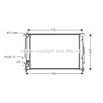 Radiateur, refroidissement du moteur AVA QUALITY COOLING AIA2105