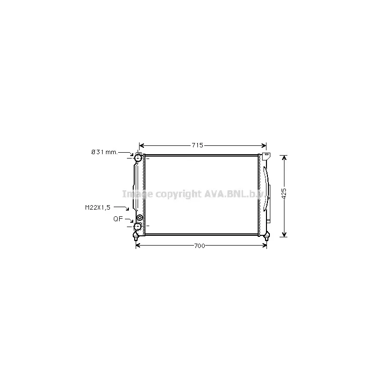 Radiateur, refroidissement du moteur AVA QUALITY COOLING AIA2105