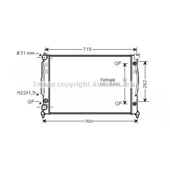 Radiateur, refroidissement du moteur AVA QUALITY COOLING AIA2109