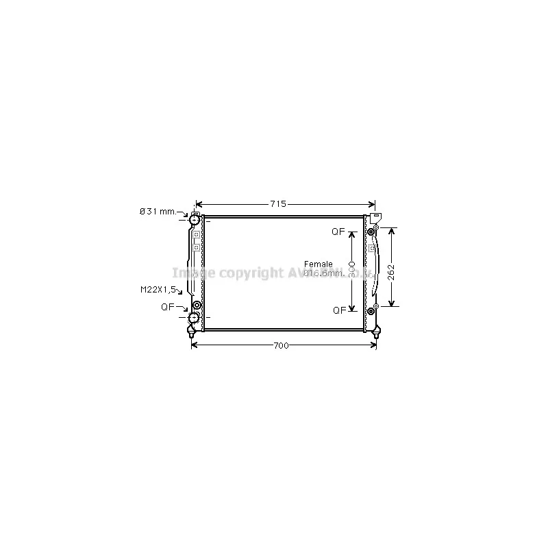 Radiateur, refroidissement du moteur AVA QUALITY COOLING AIA2109