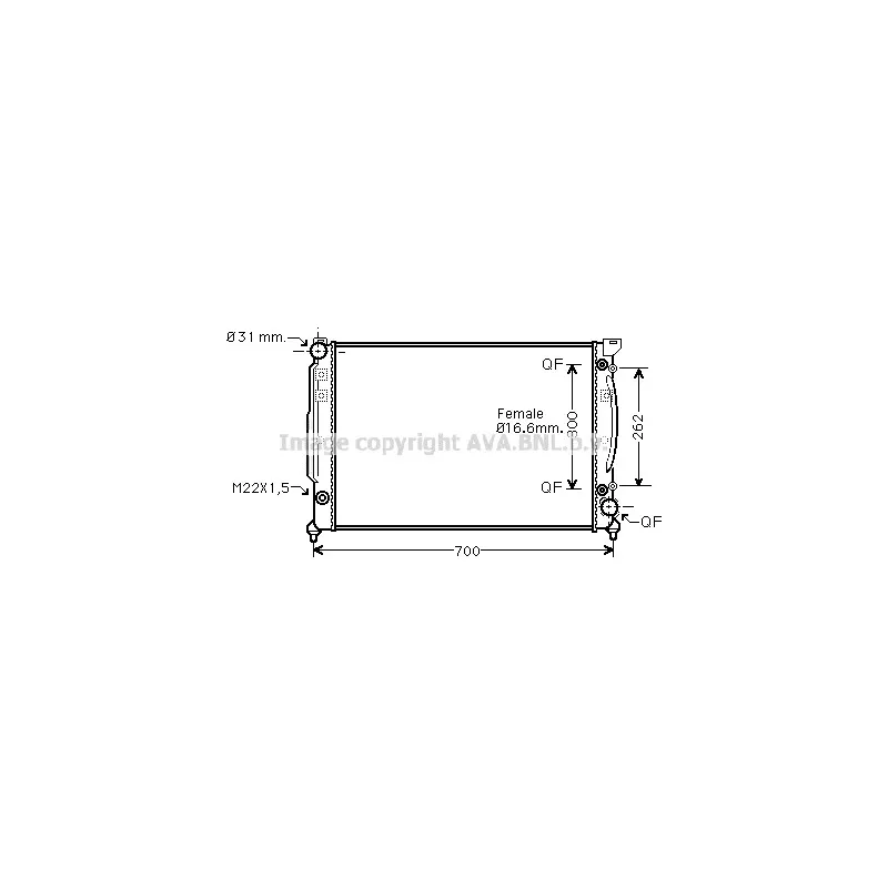 Radiateur, refroidissement du moteur AVA QUALITY COOLING AIA2111
