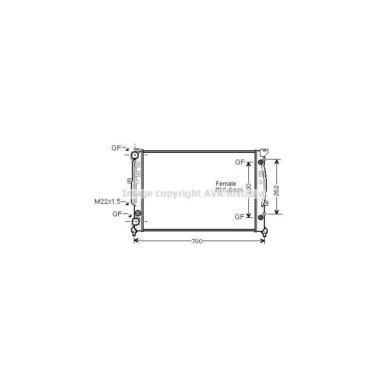 Radiateur, refroidissement du moteur AVA QUALITY COOLING AIA2122