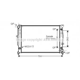 Radiateur, refroidissement du moteur AVA QUALITY COOLING AIA2125
