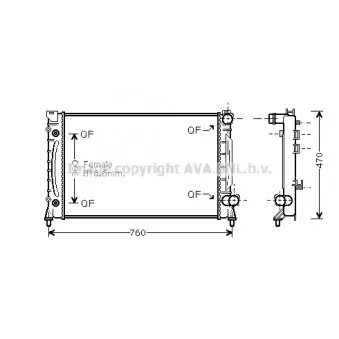 Radiateur, refroidissement du moteur AVA QUALITY COOLING AIA2158