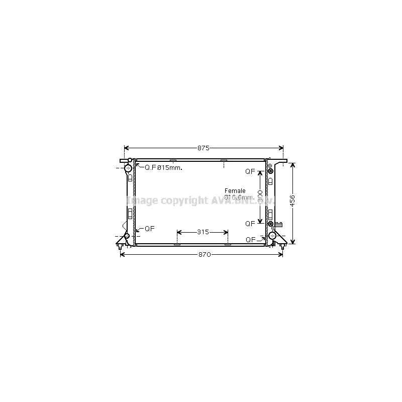 Radiateur, refroidissement du moteur AVA QUALITY COOLING AIA2309