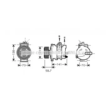 Compresseur, climatisation AVA QUALITY COOLING AIAK287