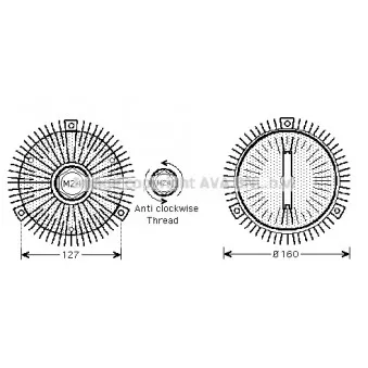 Embrayage, ventilateur de radiateur AVA QUALITY COOLING AIC286